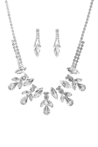 RHINESTONE WEDDING PARTY NECKLACE AND EARRING SET