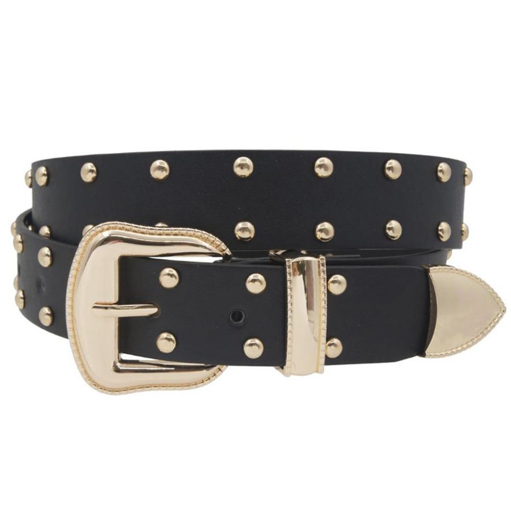 SIMPLE WESTERN BUCKLE BELT WITH ALL OVER STUDS
