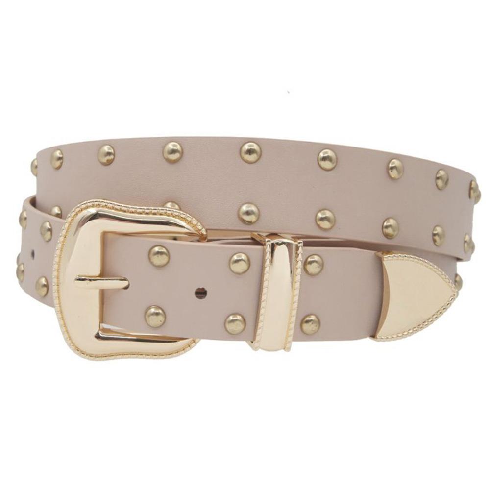 SIMPLE WESTERN BUCKLE BELT WITH ALL OVER STUDS