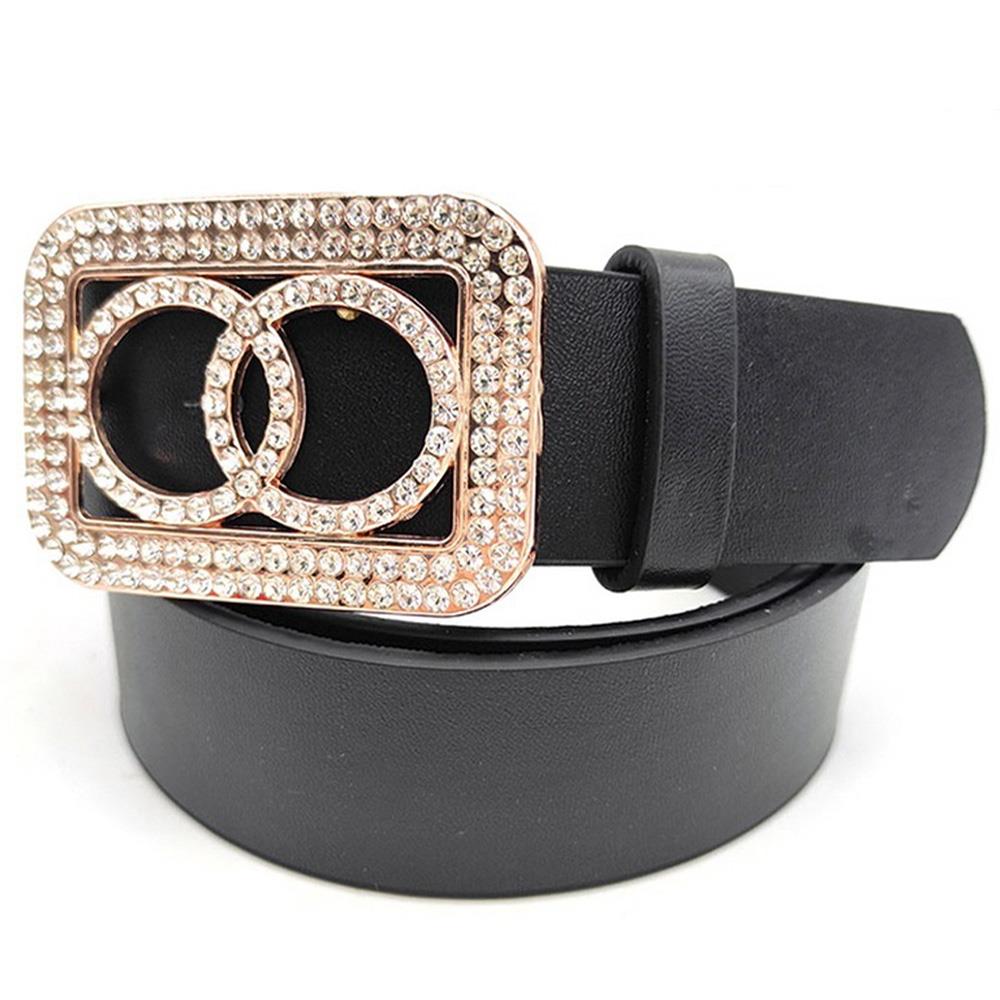 RHINESTONE DOUBLE ROUND BUCKLE BELT