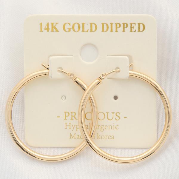 14K GOLD DIPPED SOLID HOOP EARRING