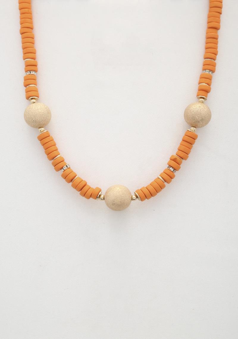 BALL DISC BEADED NECKLACE