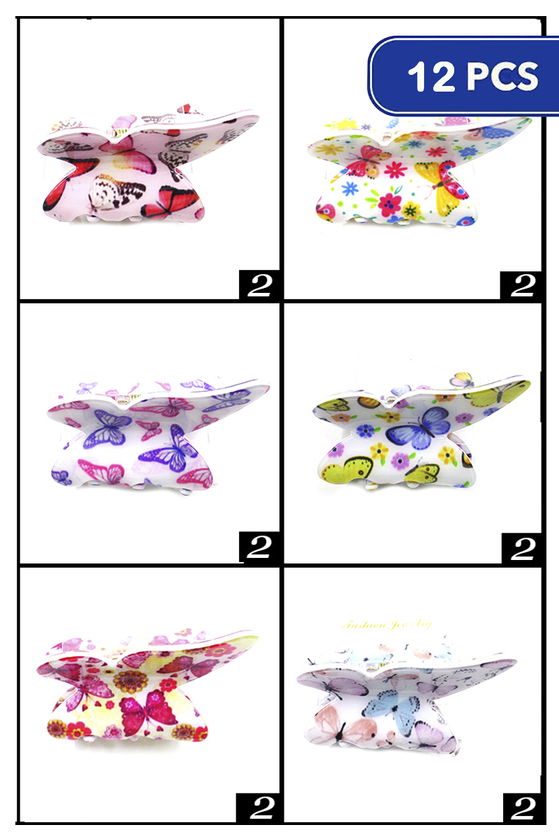 FASHION BUTTERFLY HAIR CLAW (12 UNITS)