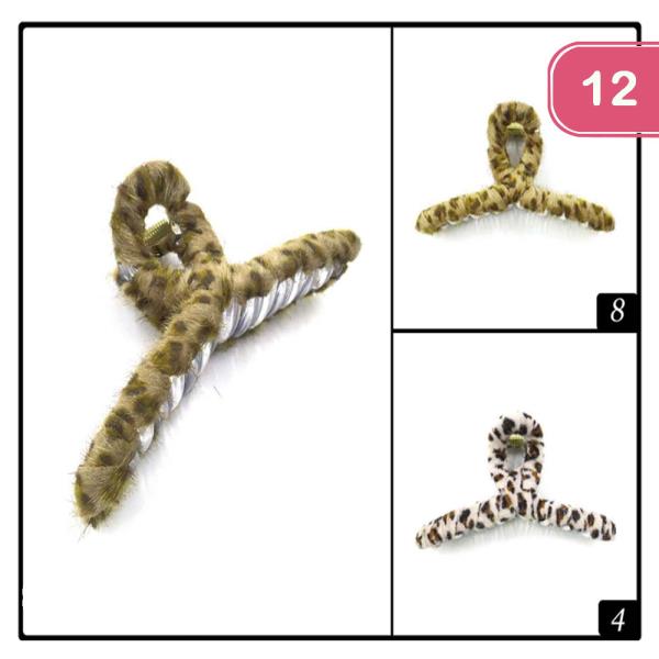 FASHION LEOPARD HAIR CLAW (12 UNITS)