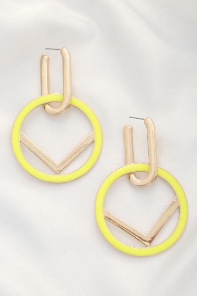 GEOMETRIC METAL DANGLE EARRING