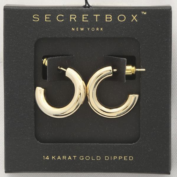 14 KARAT GOLD DIPPED CZ HOOP EARRING