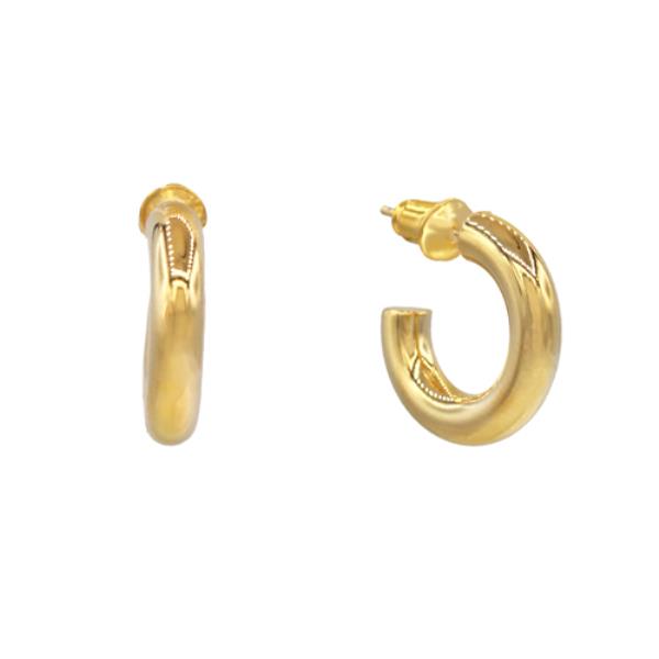 14 KARAT GOLD DIPPED CZ HOOP EARRING