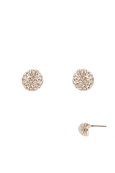 RHINESTONE ALUMINUM COATING POST EARRING