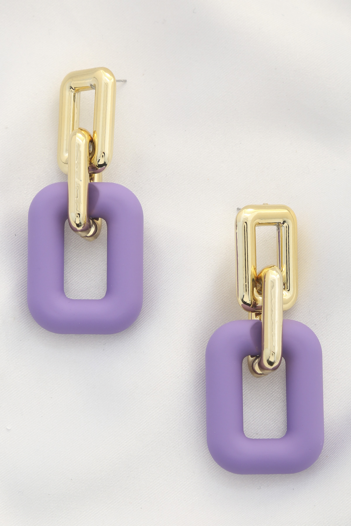SMOOTH TEXTURE SQUARE DANGLE EARRING