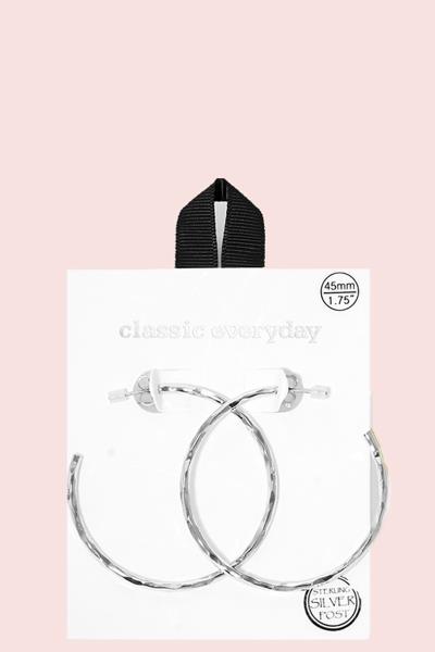 STERLING SILVER POST HOOP EARRING