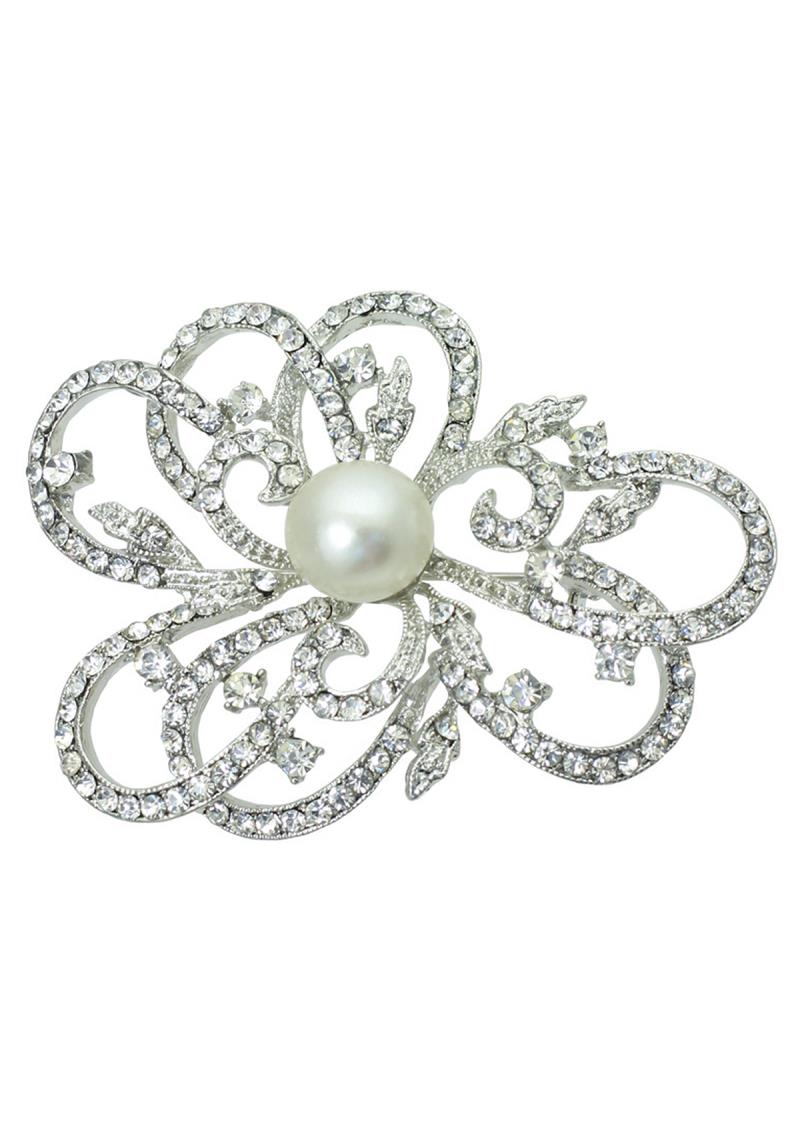 PEARL CENTER FLOWER HAIR PIN