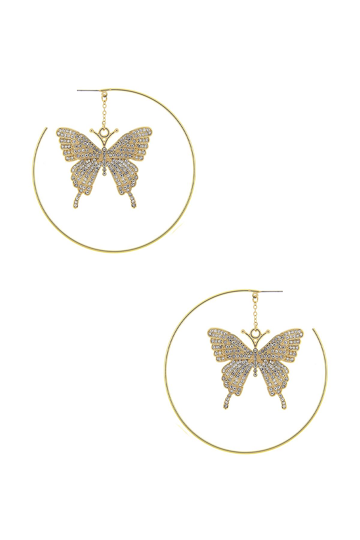 BUTTERFLY IN 80MM HOOP EARRING