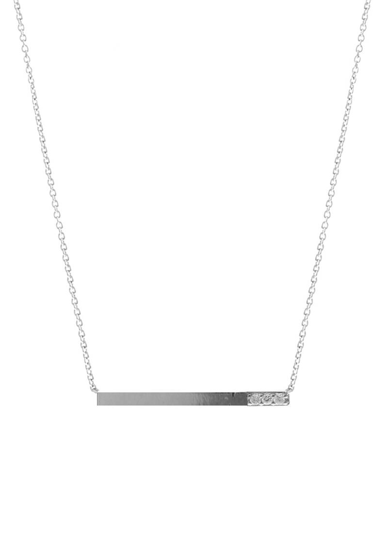 CRYSTAL CUBIC ZIRCONIA BAR NECKLACE