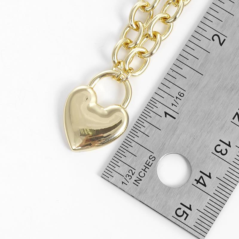 HEART CHARM CIRCLE LINK NECKLACE