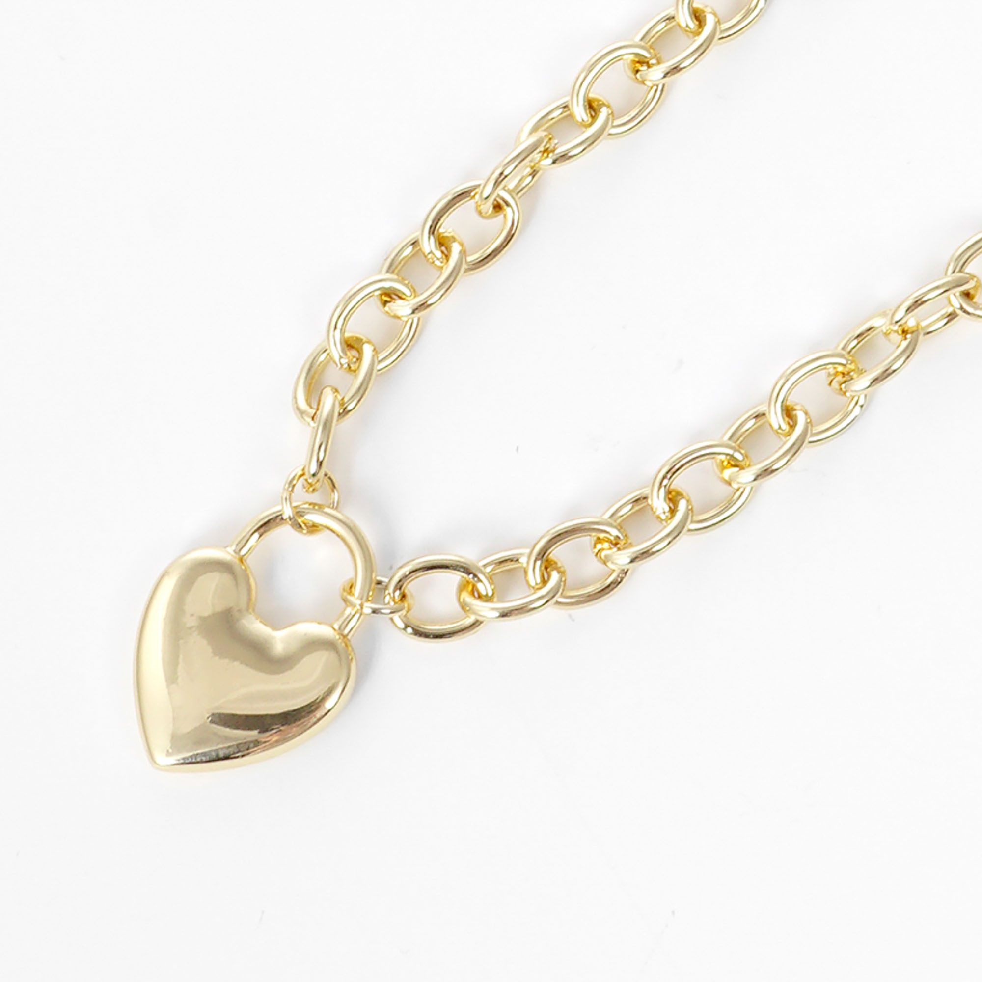 HEART CHARM CIRCLE LINK NECKLACE