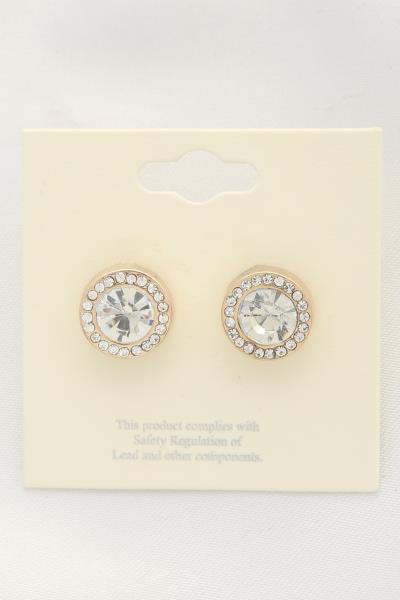 ROUND CRYSTAL STUD EARRING