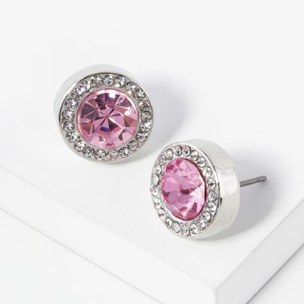 ROUND CRYSTAL STUD EARRING