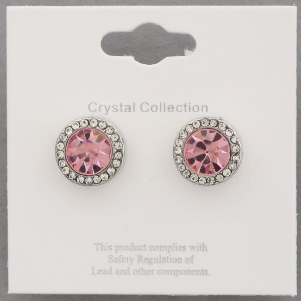 ROUND CRYSTAL STUD EARRING