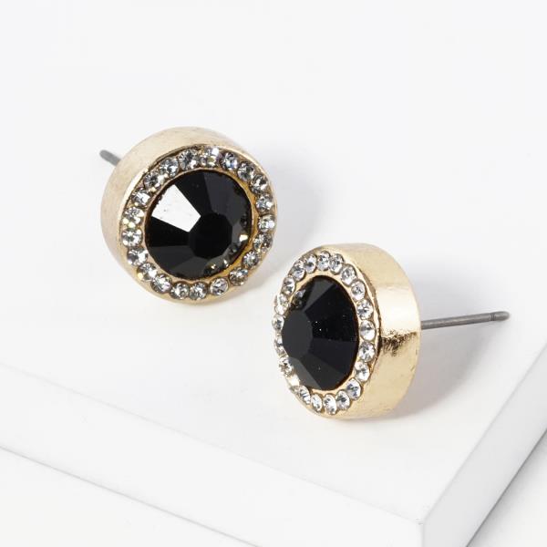 ROUND CRYSTAL STUD EARRING