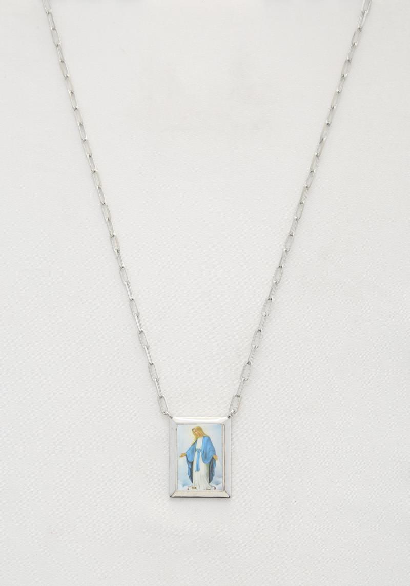 RELIGIOUS PENDANT PAPERCLIP LINK NECKLACE