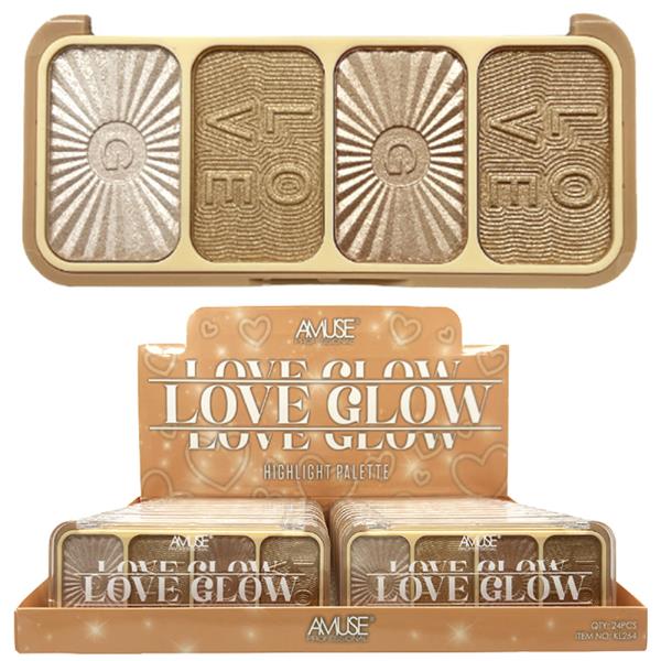 AMUSE COSMETIC LOVE GLOW HIGHLIGHTER PALETTE (24 UNITS)