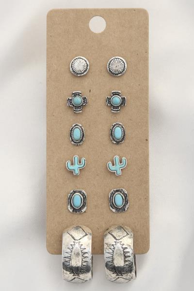 WESTERN RODEO ASSORTED EARRING SET