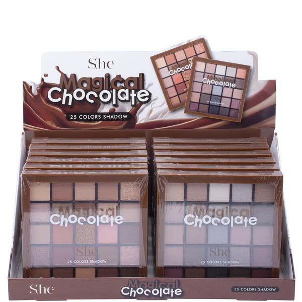 S.HE MAKE UP MAGICAL CHOCOLATE 25 COLORS SHADOW PALETTE 12 PCS