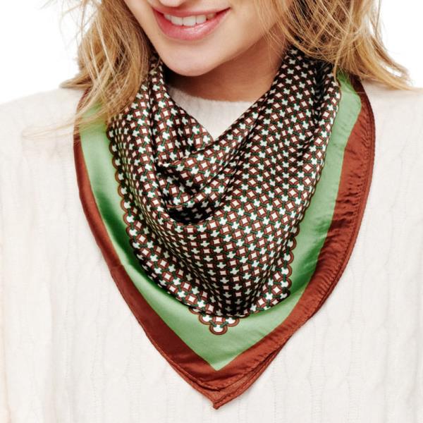 MULTI PRINT SILKY BANDANA NECK SCARF