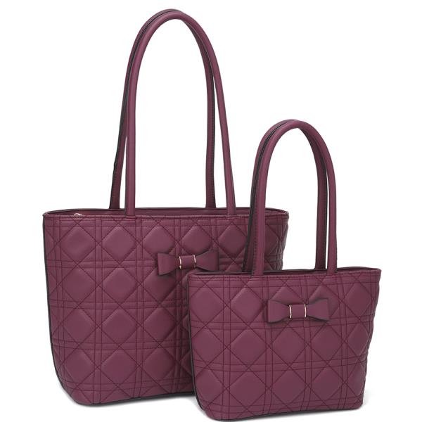 2IN1 PATTERN DESIGN TOTE BAG WITH MATCHING BAG SET