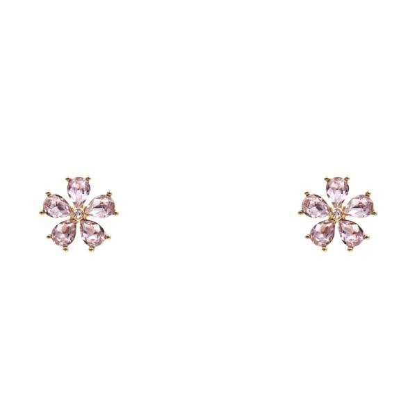 CRYSTAL FLOWER POST EARRING