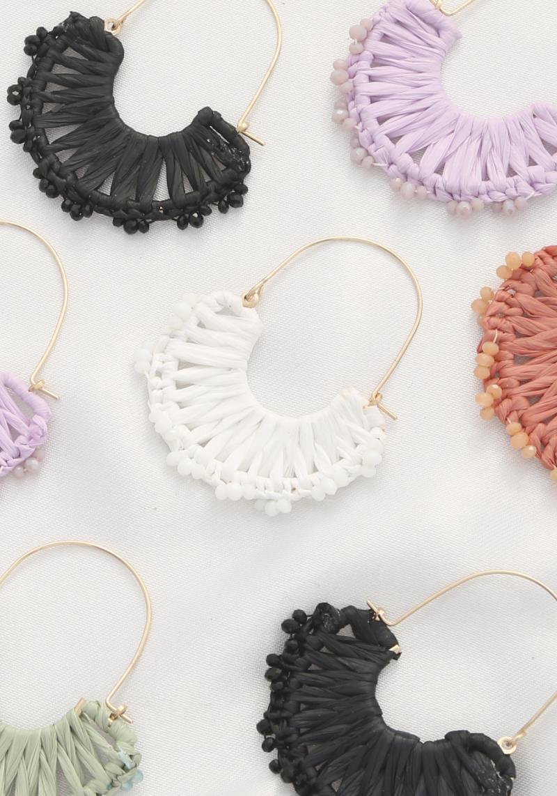 WOVEN U SHAPE DANGLE EARRING