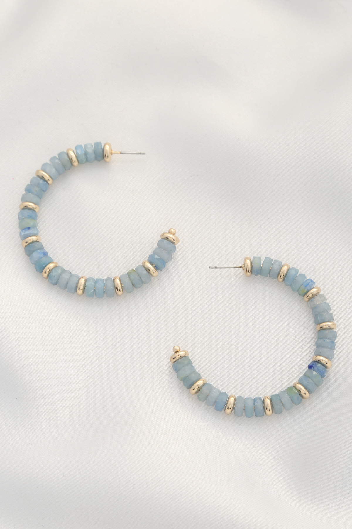 BEADED OPEN CIRCLE EARRING
