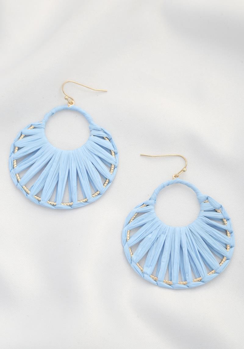 RAFFIA WRAPPED DANGLE EARRING