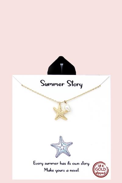 18K GOLD RHODIUM DIPPED SUMMER STORY NECKLACE