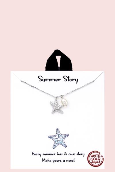 18K GOLD RHODIUM DIPPED SUMMER STORY NECKLACE