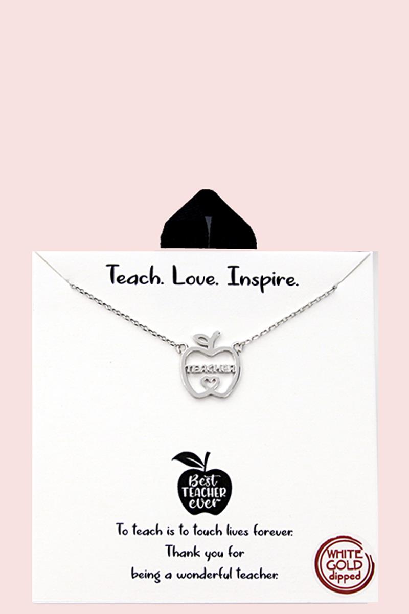 18K GOLD RHODIUM DIPPED TEACH LOVE INSPIRE NECKLACE