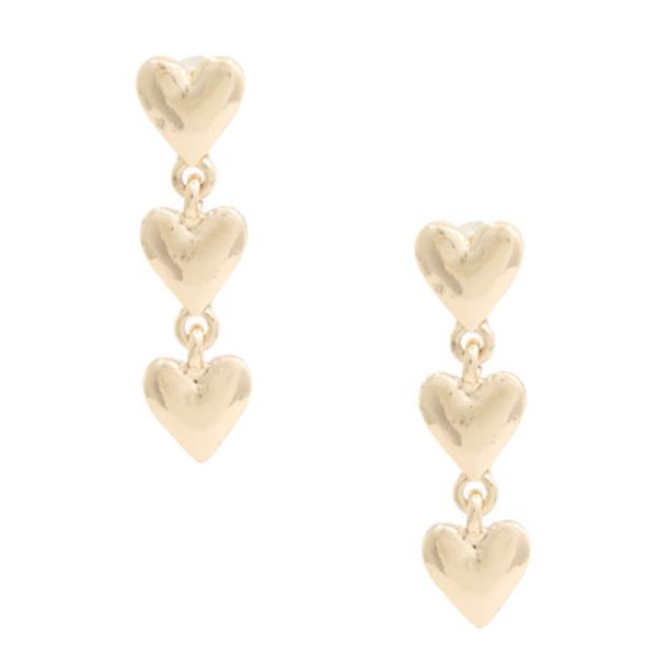 TRIPLE HEART DANGLE EARRING