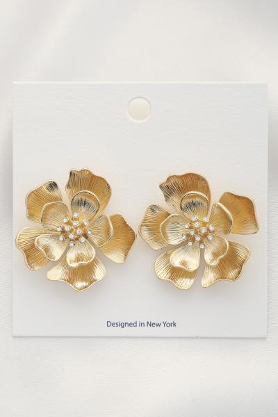 FLOWER METAL POST EARRING