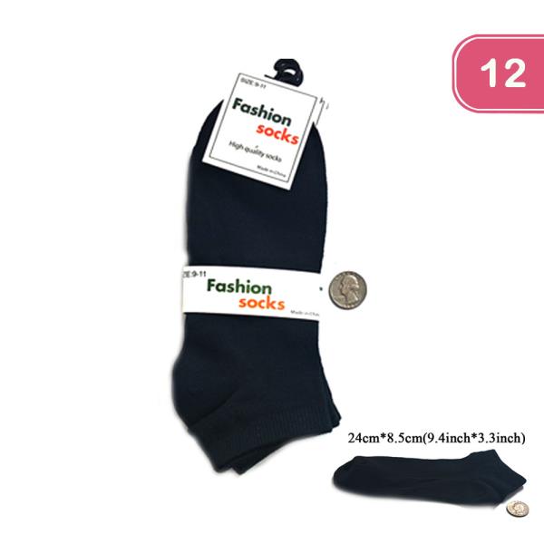 FASHION PLAIN SOCKS (12 UNITS)