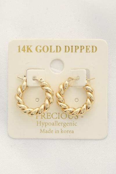 TWISTED 14K GOLD DIPPED EARRING