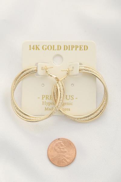 TRIPLE HOOP 14K GOLD DIPPED EARRING