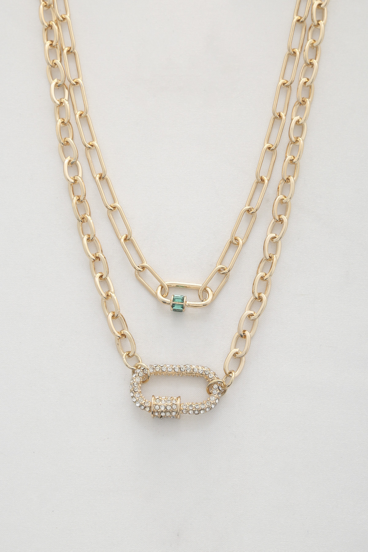 SODAJO PAPERCLIP LINK LAYERED NECKLACE