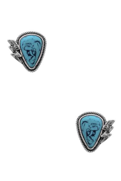 RODEO WESTERN STYLE TQ STONE THUNDER EARRING