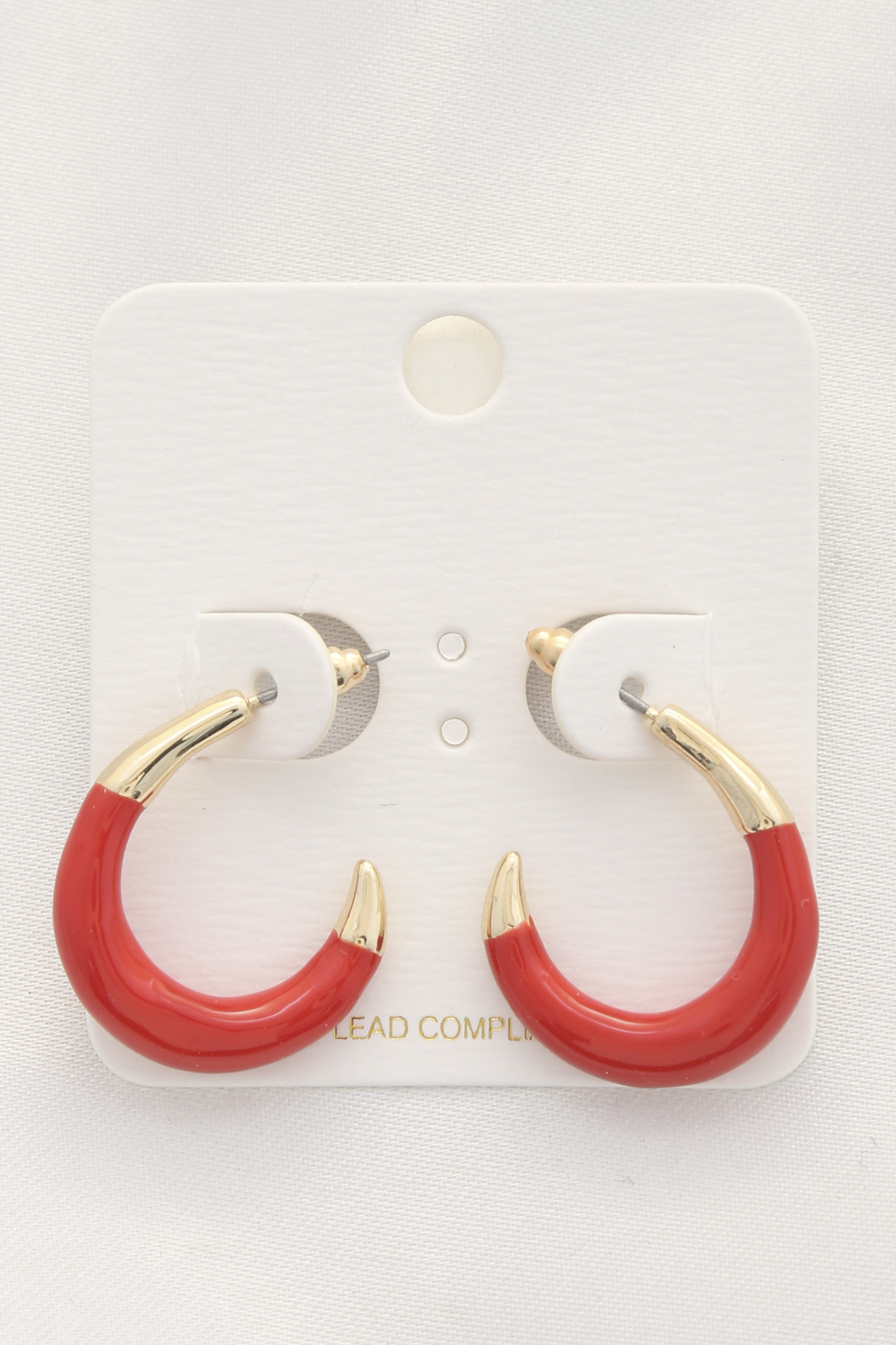COLOR METAL OPEN OVAL EARRING