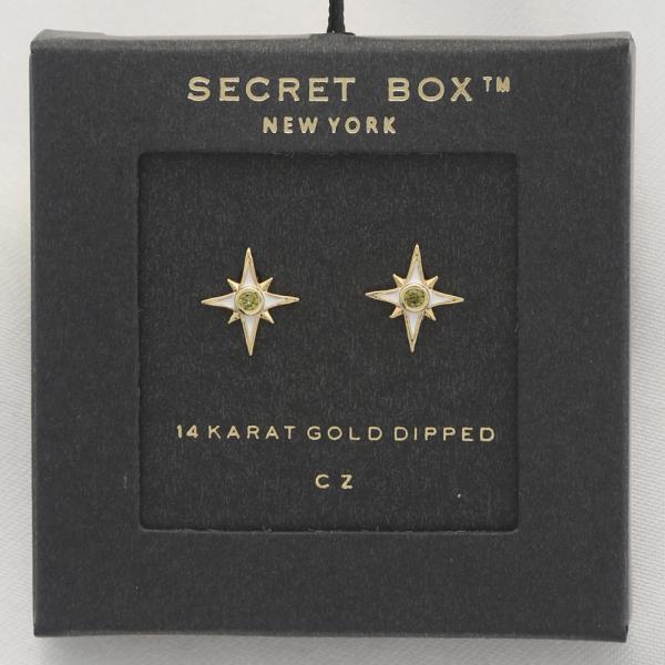 SECRET BOX STAR 14K GOLD DIPPED EARRING