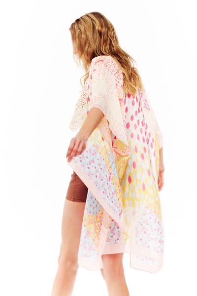 MULTI PRINTED SILK KIMONO