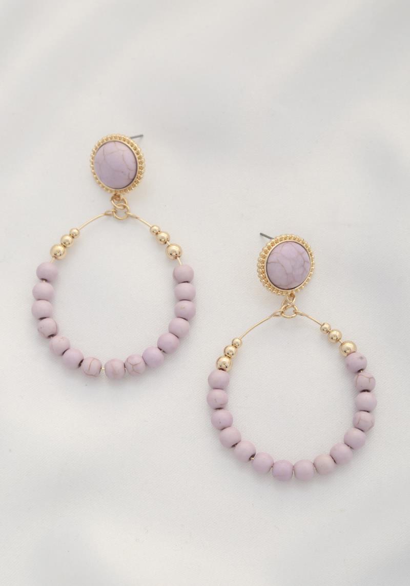 ROUND BEADED DANGLE EARRING