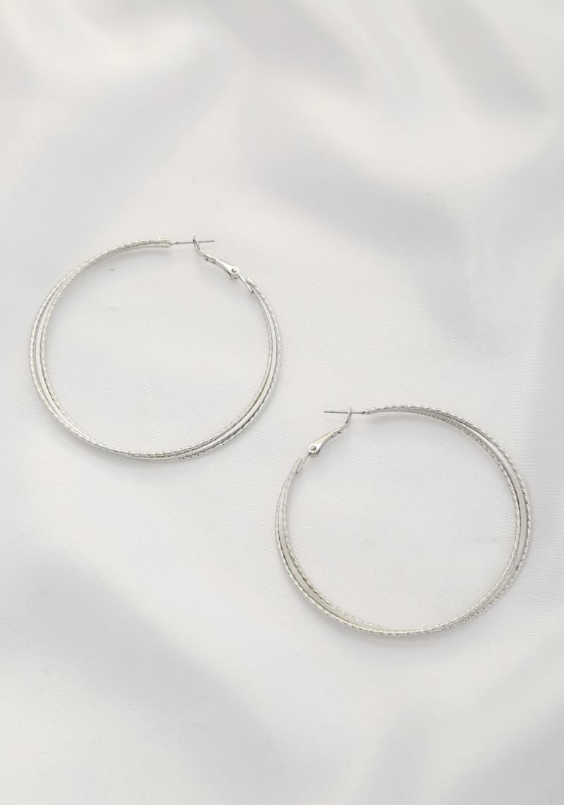 DOUBLE TEXURED HOOP EARRING