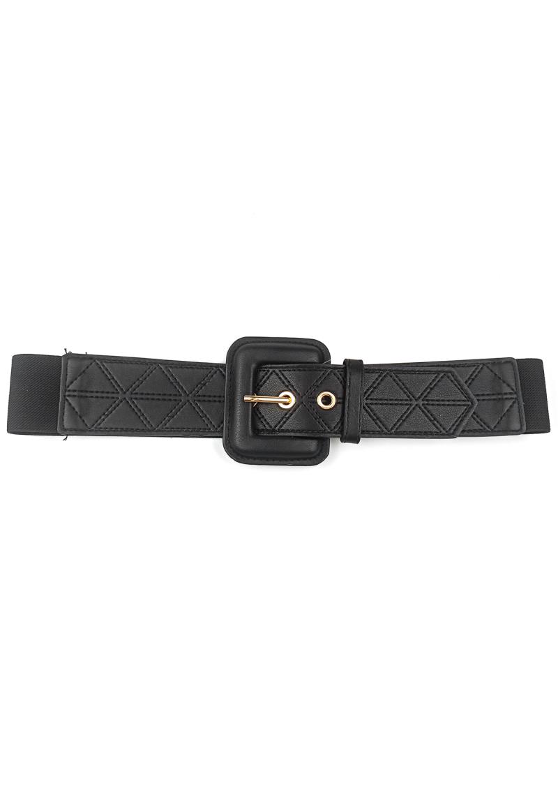 FASHION SMOOTH STITCHING SQUARE BUCKLE BELT