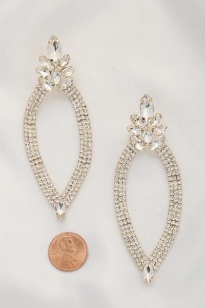 MARQUISE SHAPE RHINESTONE EARRING